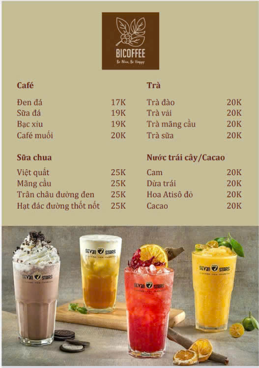 Menu Cà Phê